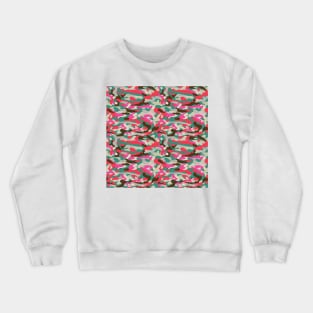 Red, green and pink Camouflage Crewneck Sweatshirt